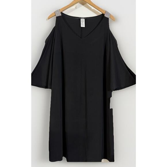 New MSK Size 3X Cold Shoulder Evening Dress With Rhinestone Jewels On Straps - Picture 1 of 3